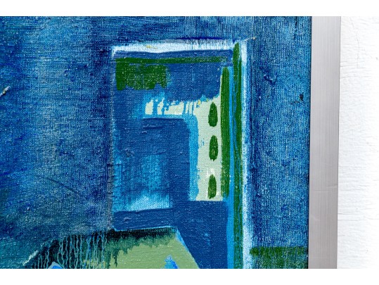 Expressionist Style Oil On Canvas, Figural Cityscape