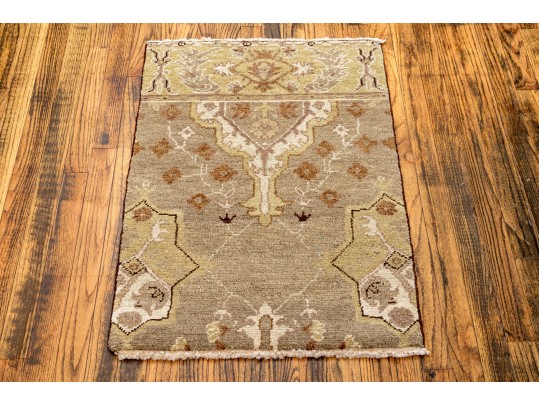 Arts And Crafts Style Hand Knotted Wool Mat, 2' X 3', New
