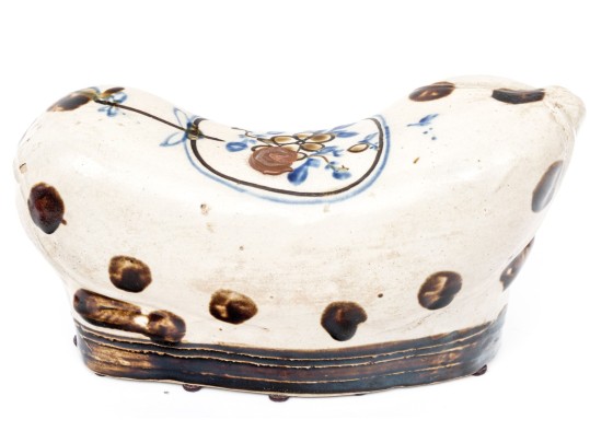 Chinese Hand-painted And Glazed Ceramic Pillow