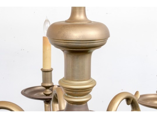 Substantial Brass Six Light Chandelier