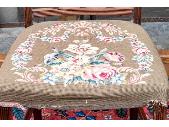 Set Of Six Antique Federal Mahogany And Satinwood Banded Dining Chairs, Ca. 1810