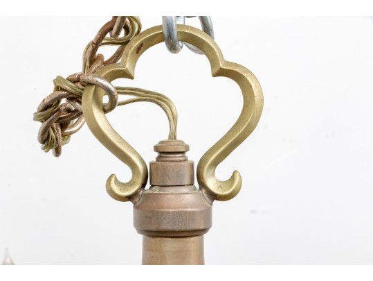 Substantial Brass Six Light Chandelier