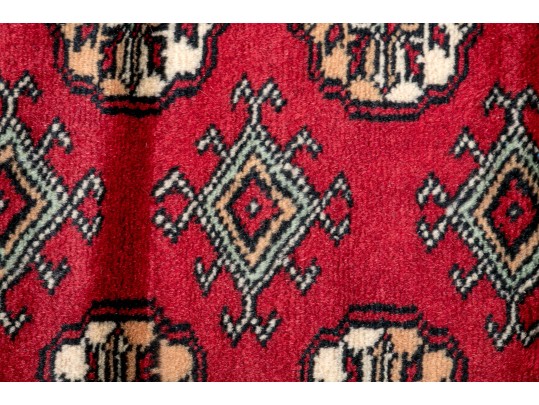 Hand Knotted Wool Pakistan Bokara Mat, 3'-1