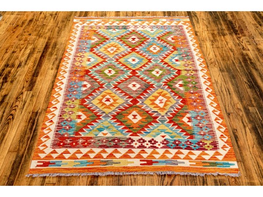 Hand Woven Wool Kilim, 6'-2