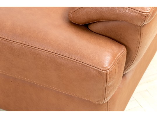 Bianchi & Co. Italian Leather Club Chair With Ottoman