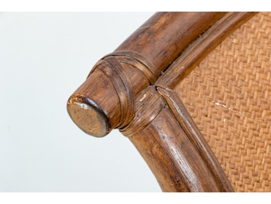 Set Of Three Faux Bamboo And Rattan And Woven Back Armchair - Frames