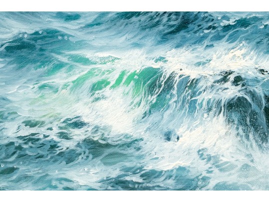 Sue Parkhill (Australia, 20th C.) Oil On Canvas, Wild Seascape