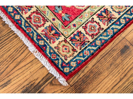 Hand Knotted Wool Pakistan Kazak Mat, 2' X 3', New