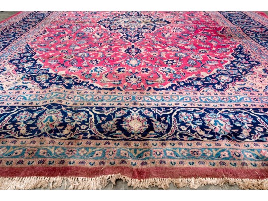 Hand-knotted Wool Tabriz Carpet, 12'-7