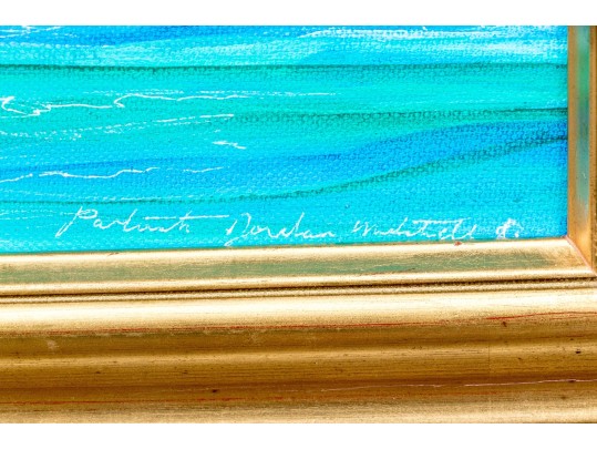 Signed Gilt Framed Oil On Canvas, Bright Regatta