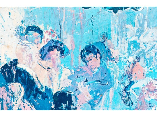 Leroy Neiman Signed Offset Lithograph, Impressionist Style Interior