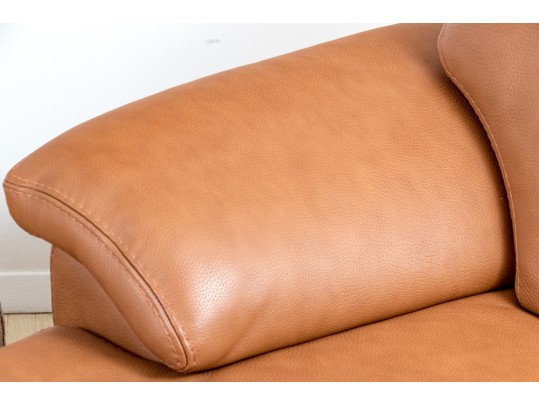 Bianchi & Co. Italian Leather Club Chair With Ottoman