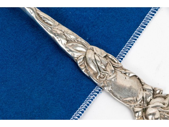 Pair Of Antique Sterling Silver Serving Fork And Spoon    7.860 Troy Ozs.