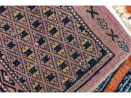 Signed Quality Hand-Knotted Wool Bokhara-Style Carpet, 9'-3 1/2