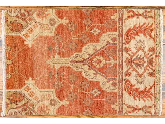 Arts And Crafts Style Hand Knotted Wool Mat, 2' X 3', New