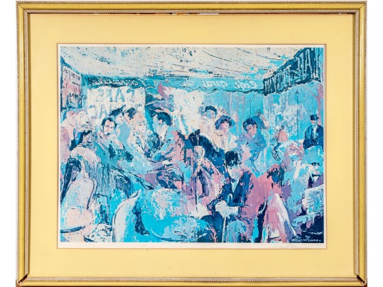Leroy Neiman Signed Offset Lithograph, Impressionist Style Interior