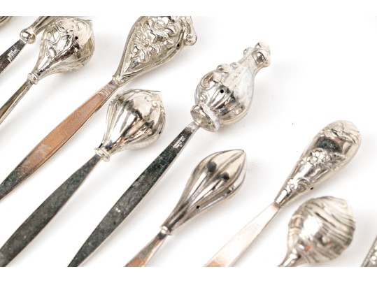 Collection Of 13 Vintage Sterling Silver Hors D'Oeuvres Serving Picks     2.005 Troy Ozs. 