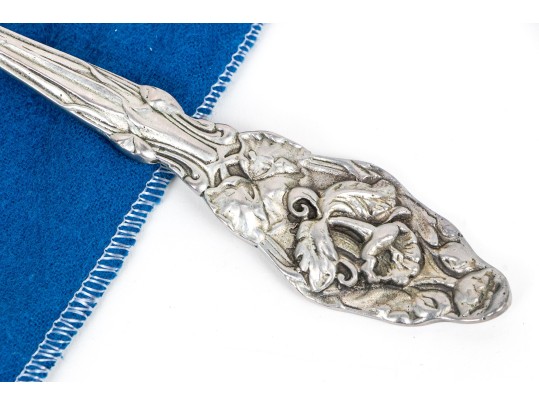 Pair Of Antique Sterling Silver Serving Fork And Spoon    8.620 Troy Ozs. 