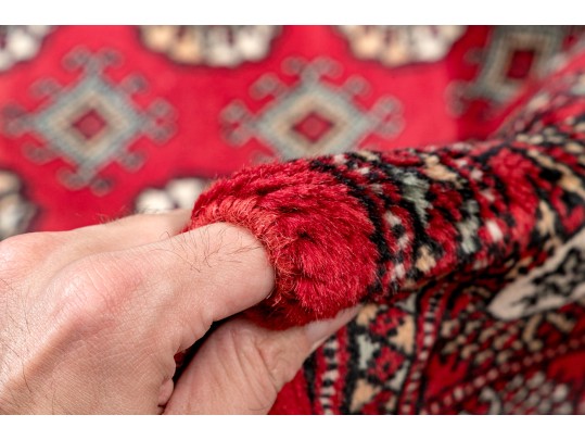 Hand Knotted Wool Pakistan Bokara Mat, 3'-1