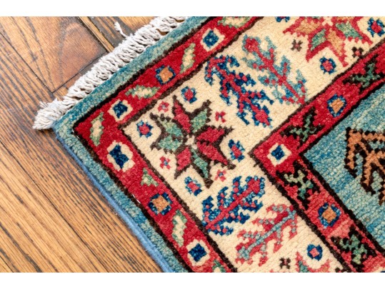 Hand Knotted Wool Pakistan Kazak Mat, 2' X 3', New
