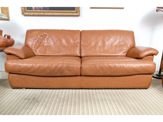 Bianchi & Co. Italian Leather Upholstered Two Seat Sofa