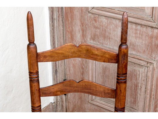 New England Maple Queen Anne Ladder Back Side Chair, 18th Century