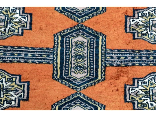 Signed Quality Hand-Knotted Wool Bokhara-Style Carpet, 9'-3 1/2