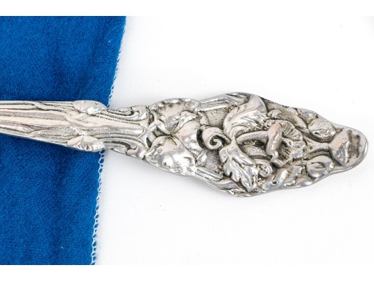 Pair Of Antique Sterling Silver Serving Fork And Spoon    8.620 Troy Ozs. 