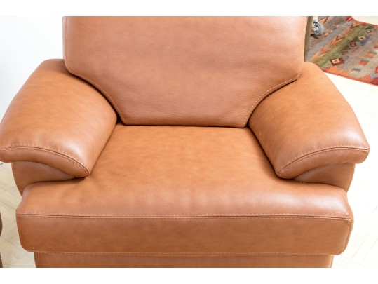 Bianchi & Co. Italian Leather Club Chair With Ottoman