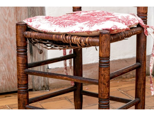 New England Maple Queen Anne Ladder Back Side Chair, 18th Century