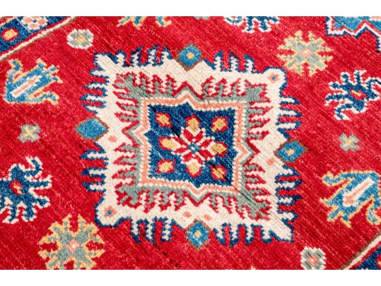 Hand-knotted Wool Pakistan Kazak Runner, 6'-5