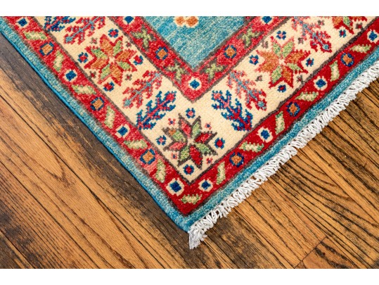 Hand Knotted Wool Pakistan Kazak Mat, 2' X 3', New