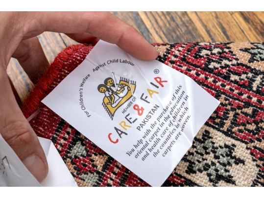 Hand Knotted Wool Pakistan Bokara Mat, 3'-1