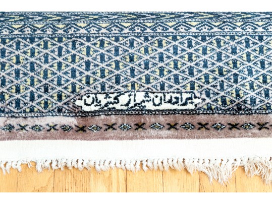 Signed Quality Hand-Knotted Wool Bokhara-Style Carpet, 9'-3 1/2