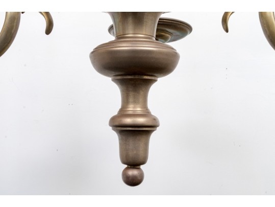 Substantial Brass Six Light Chandelier