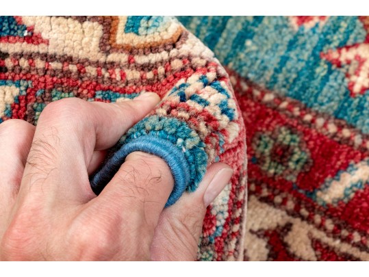 Hand Knotted Wool Pakistan Kazak, 3'-10