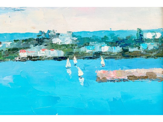 Signed Oil On Canvas, Sailing In Summer