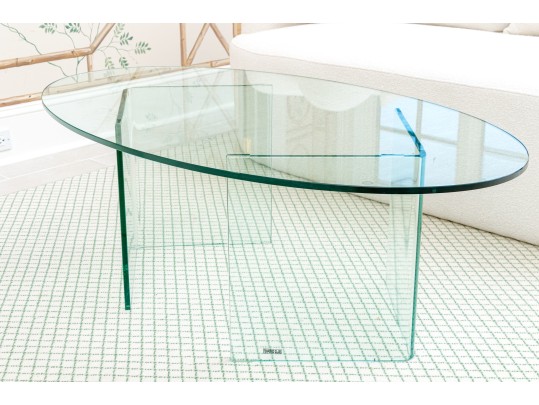 Glamorous Glass Double Pedestal Coffee Table