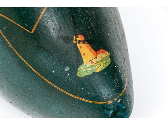 Vintage Carved And Painted Wooden Clogs