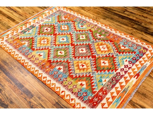 Hand Woven Wool Kilim, 6'-2