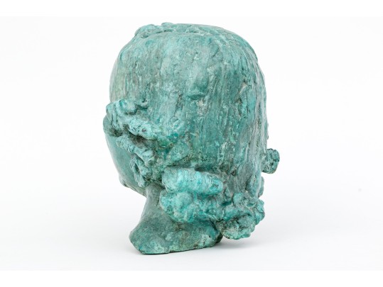 Painted Bronze Bust In The Manner Of Jacob Epstein (American-British, 1880-1959) 