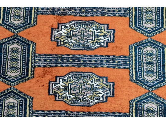 Signed Quality Hand-Knotted Wool Bokhara-Style Carpet, 9'-3 1/2