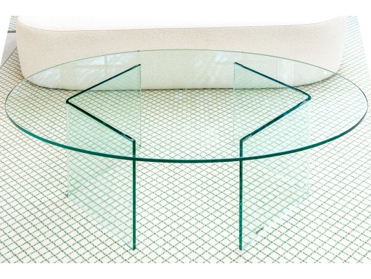 Glamorous Glass Double Pedestal Coffee Table