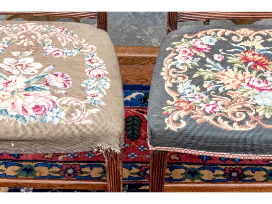 Set Of Six Antique Federal Mahogany And Satinwood Banded Dining Chairs, Ca. 1810