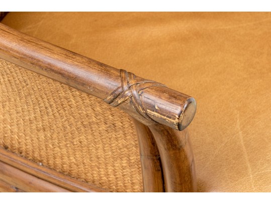 Set Of Three Faux Bamboo And Rattan And Woven Back Armchair - Frames