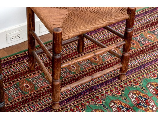 Assembled Group Of Three Side Chairs With Rush Seats