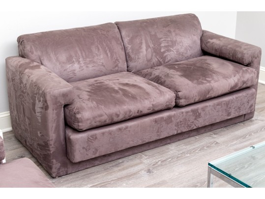 Mid Century Upholstered Microsuede Loveseat