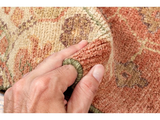 Arts And Crafts Style Hand Knotted Wool Mat, 2' X 3', New