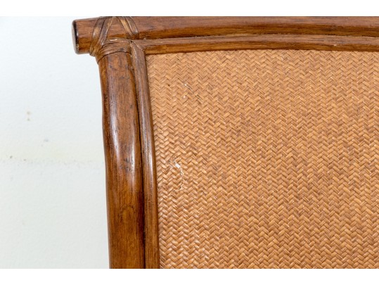 Set Of Three Faux Bamboo And Rattan And Woven Back Armchair - Frames