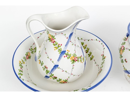 Collection Of Three Italian Hand-painted Ceramic Wares